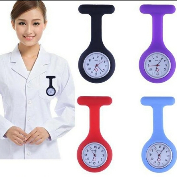 Accessories Nurses Watch Scrub Pin Clock Purple And Blue Poshmark